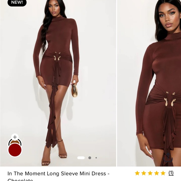 Fashion Nova Dresses & Skirts - Fashion Nova Chocolate Long Sleeve Dress